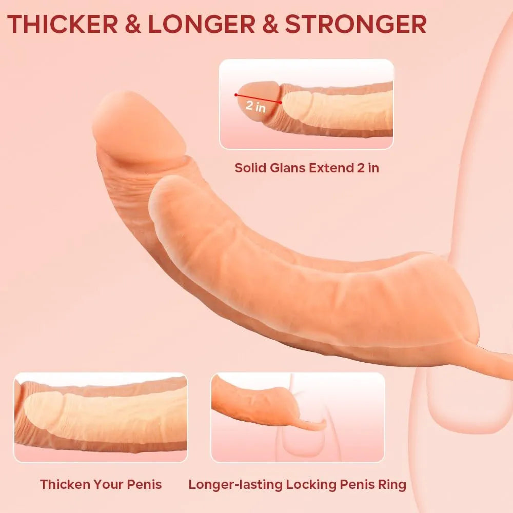 Pennis Extender with Cock Ring Male Masturbator Sex Toys Cock Sleeve Realistic Pocket Pussy Adult Toys for Couples Men Women