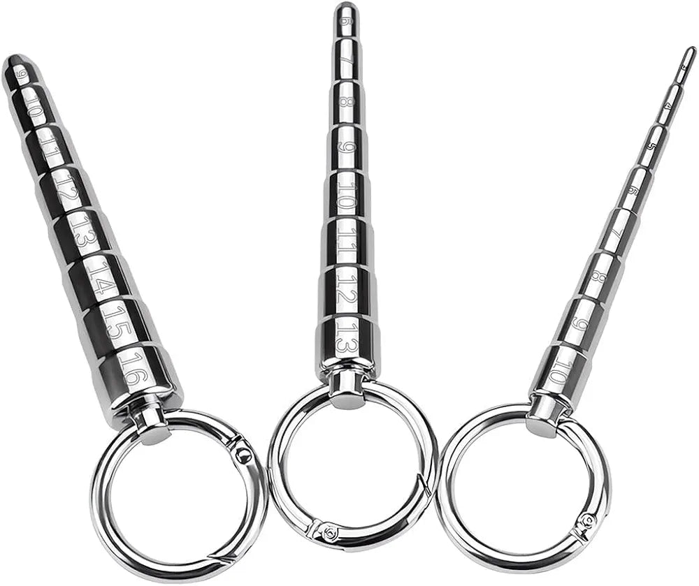 FST 3-Piece Stainless Steel Graduated Urethral Sound Dilator Set for Male Stimulation and Training