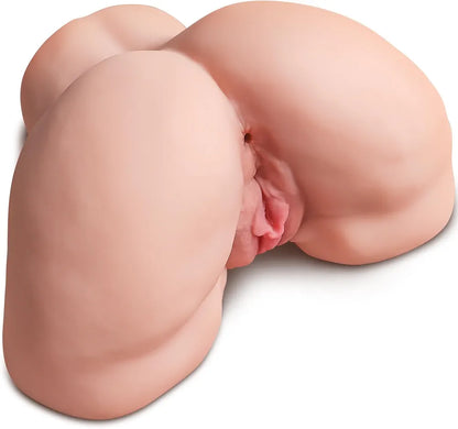 Realistic 4.5LB Dual-Channel Male Masturbator with Soft 3D Butt and Vagina/Anal Stimulation