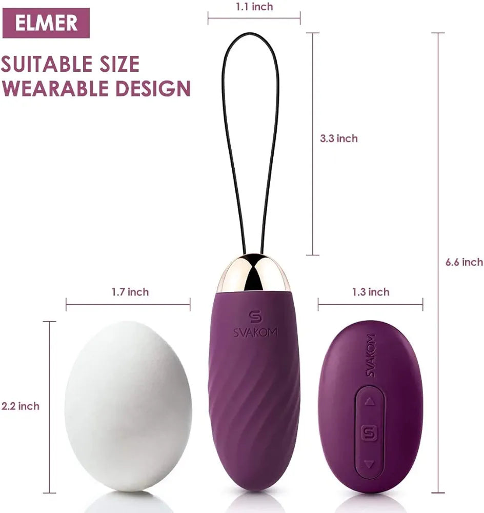 SVAKOM Elmer Wireless Remote-Controlled Bullet Vibrator - Discreet Vibrating Egg