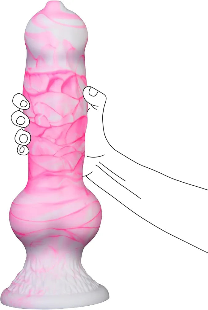 13-Inch Extra Large Silicone Fantasy Wolf Knot Dildo with Suction Cup Base for Anal Training