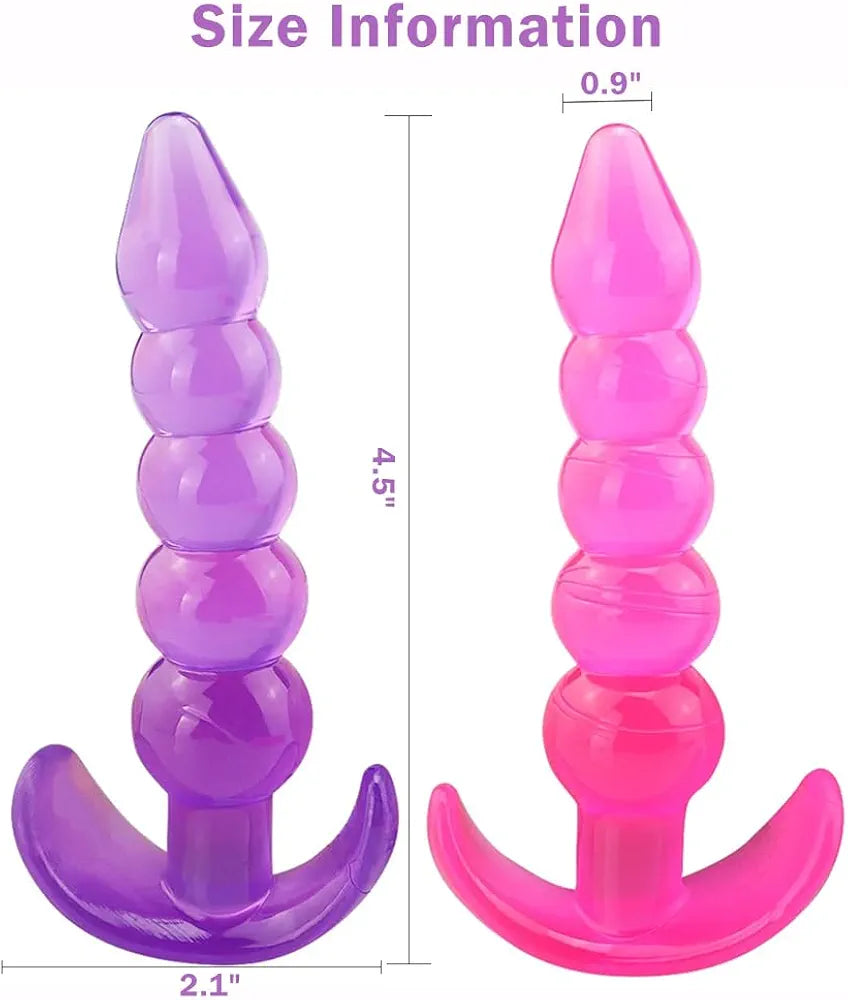 2-Piece Soft Silicone Anal Training Kit for Beginners and Couples
