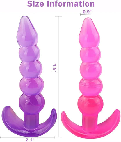 2-Piece Soft Silicone Anal Training Kit for Beginners and Couples