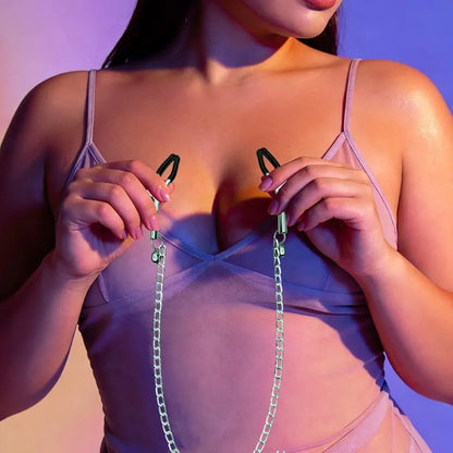 Adjustable Metal Nipple Clamps with Protective Silicone Sleeves for Sensory Stimulation