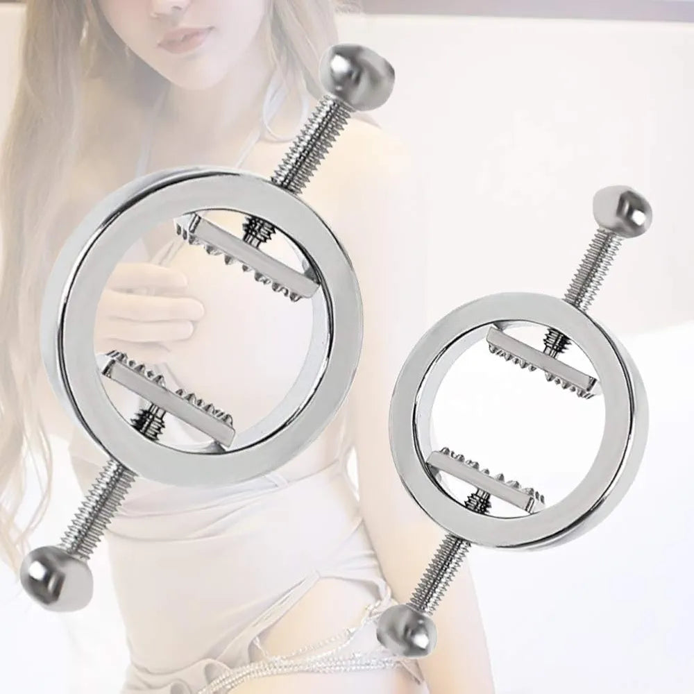 Adjustable Stainless Steel Nipple Clamps for Sensory Play