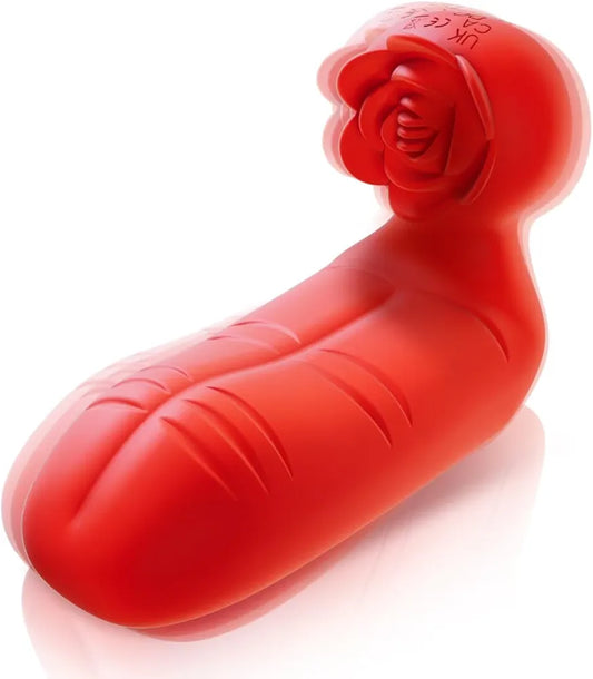 Rose-Shaped Dual-Channel Mini Vibrator for Clitoral and Nipple Stimulation