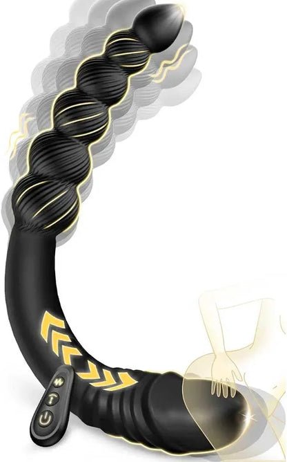 14-Inch Remote-Controlled Thrusting G-Spot Vibrator and Anal Bead Set