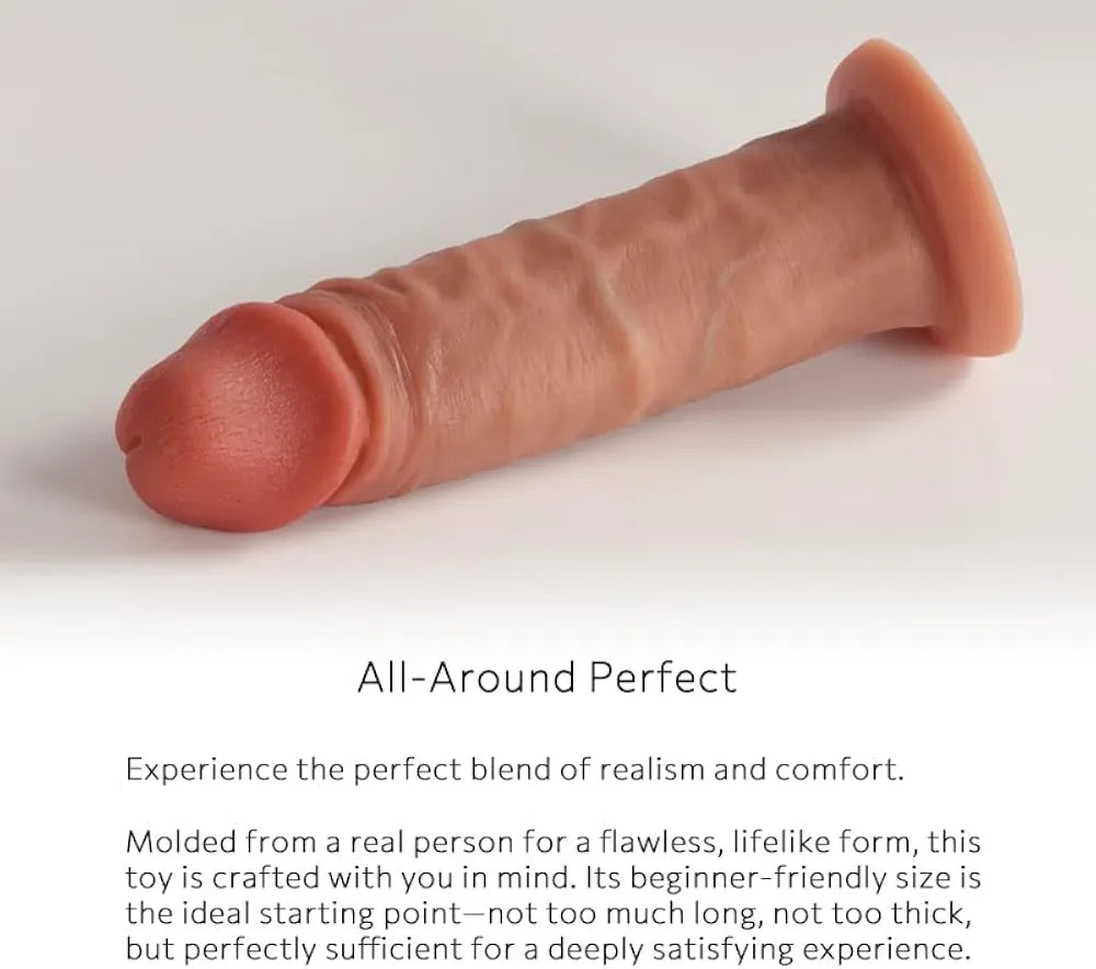 6-Inch Realistic Soft Silicone Dildo with Suction Cup for Beginners
