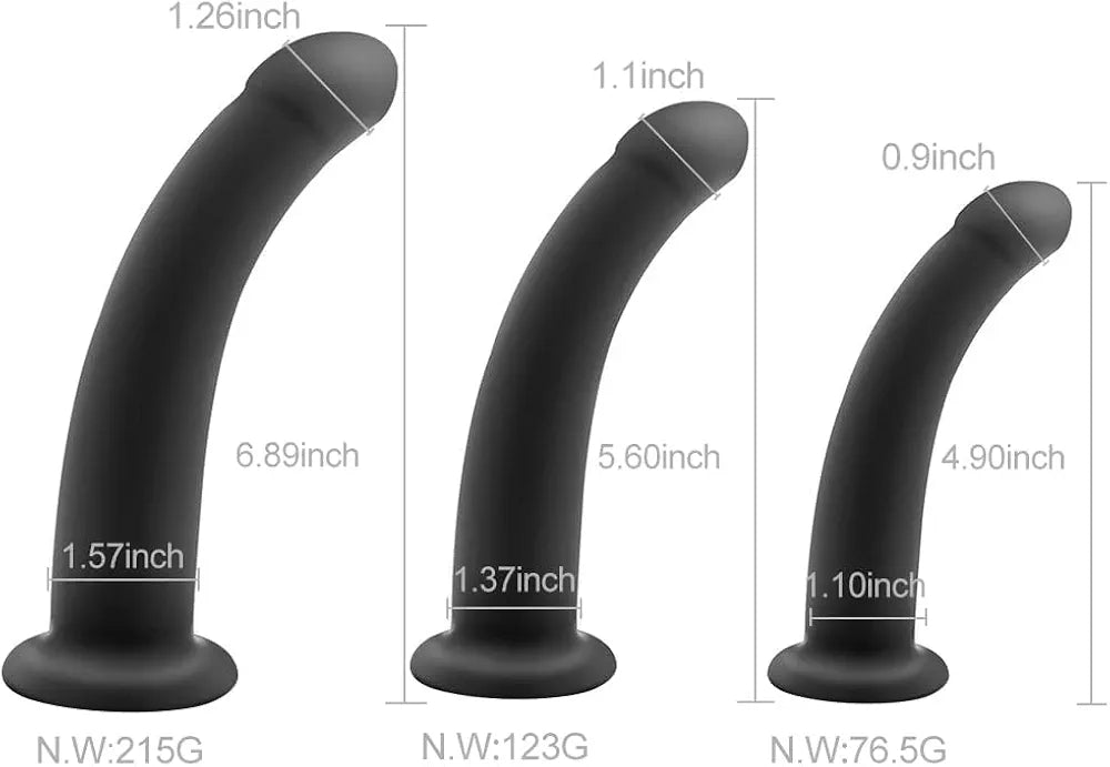 3-Piece Silicone Prostate Massager and Anal Training Kit with Suction Base