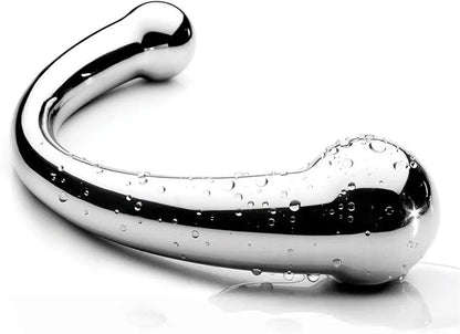 Premium Dual-Ended Curved Metal G-Spot and Wand Stimulator for Couples