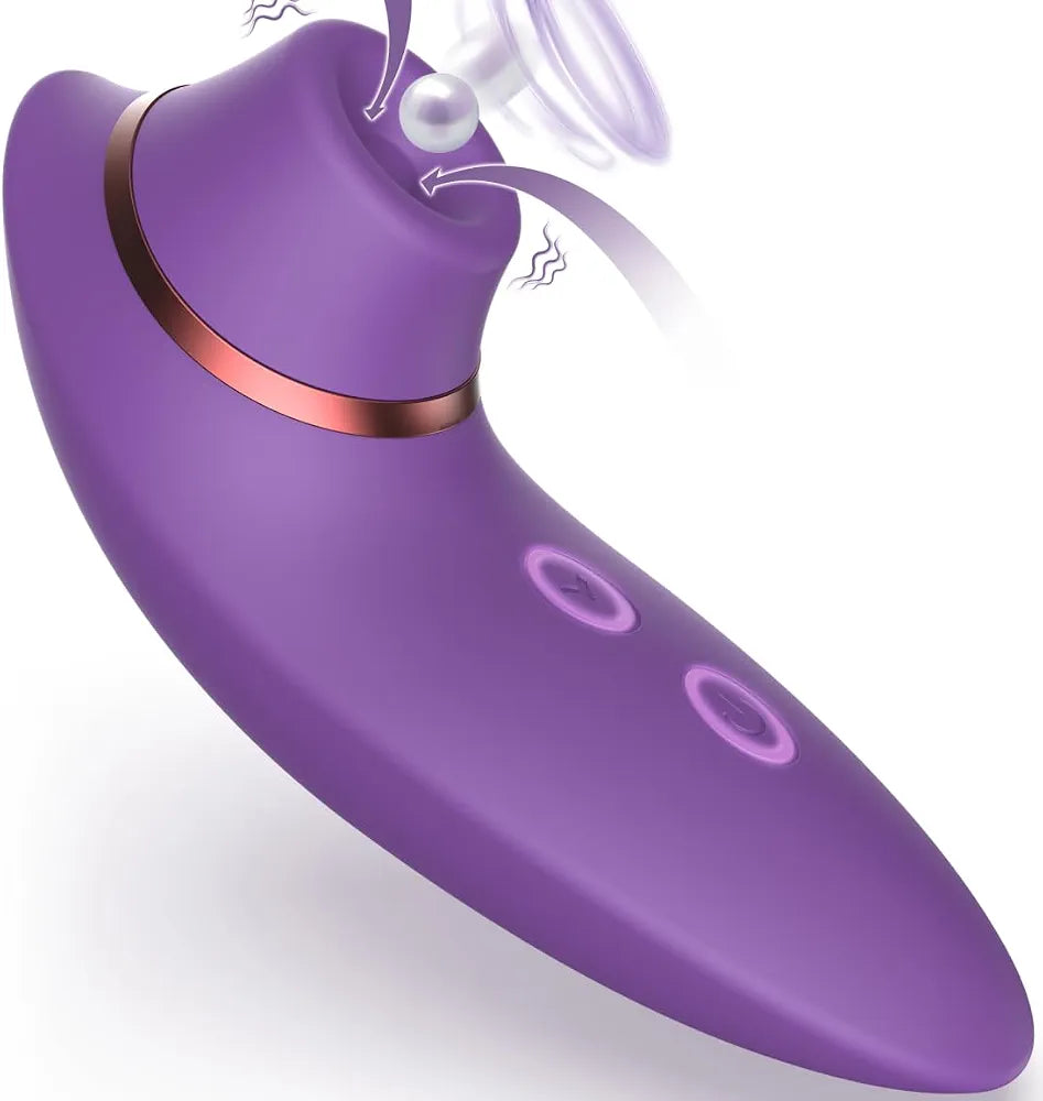 Rose-Shaped 2-in-1 Clitoral Suction and Vibration Stimulator - 9 Modes Waterproof Sex Toy for Women