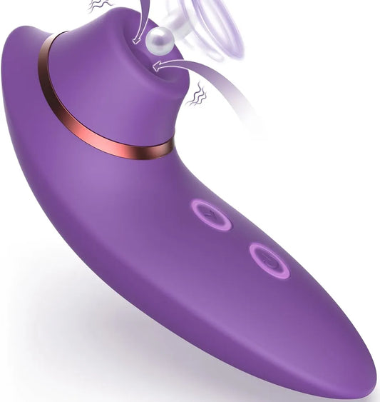 Rose-Shaped 2-in-1 Clitoral Suction and Vibration Stimulator - 9 Modes Waterproof Sex Toy for Women