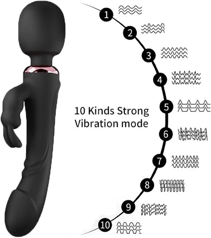 Dual-Stimulation Rabbit Vibrator with 10 Vibration Modes for Couples