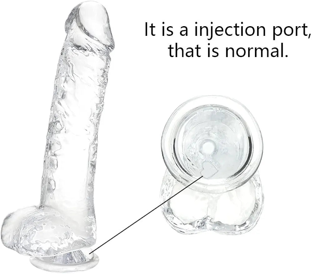 6-Inch Realistic Clear Suction Cup Dildo for Beginners
