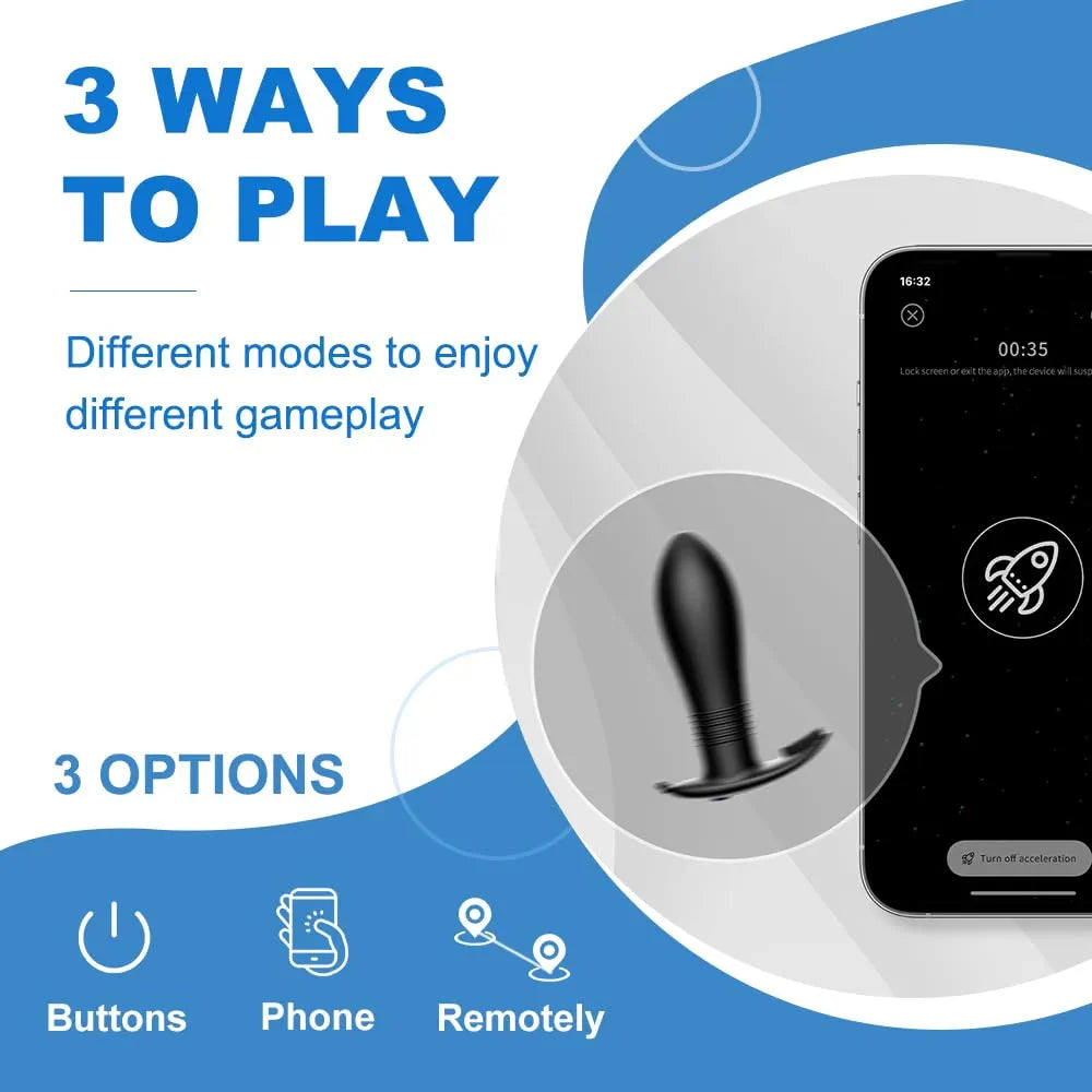Compact Rechargeable Remote-Controlled Vibrating Anal Plug with 10 Modes