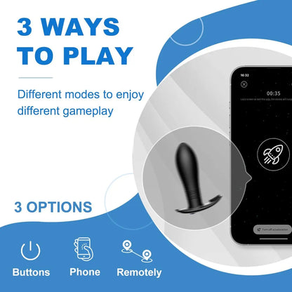 Compact Rechargeable Remote-Controlled Vibrating Anal Plug with 10 Modes