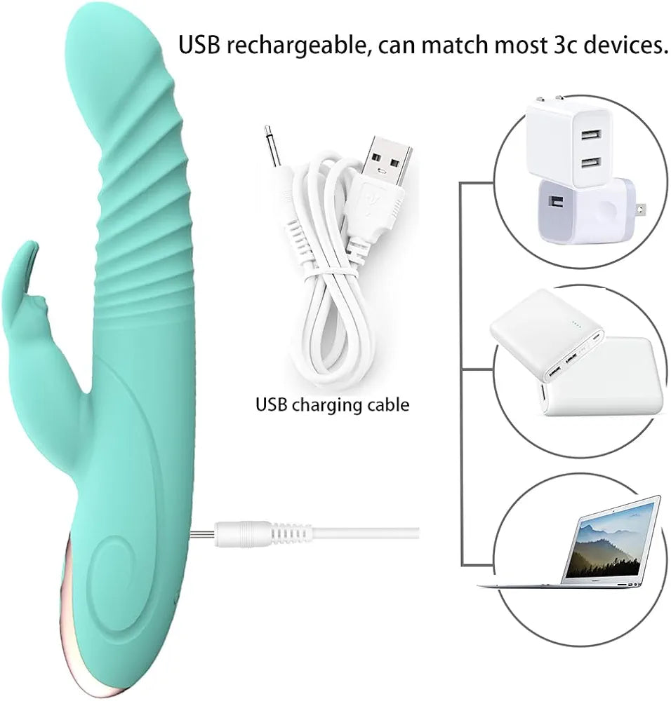 7-Mode Rabbit G-Spot & Clitoral Vibrator with Wand Massager for Couples