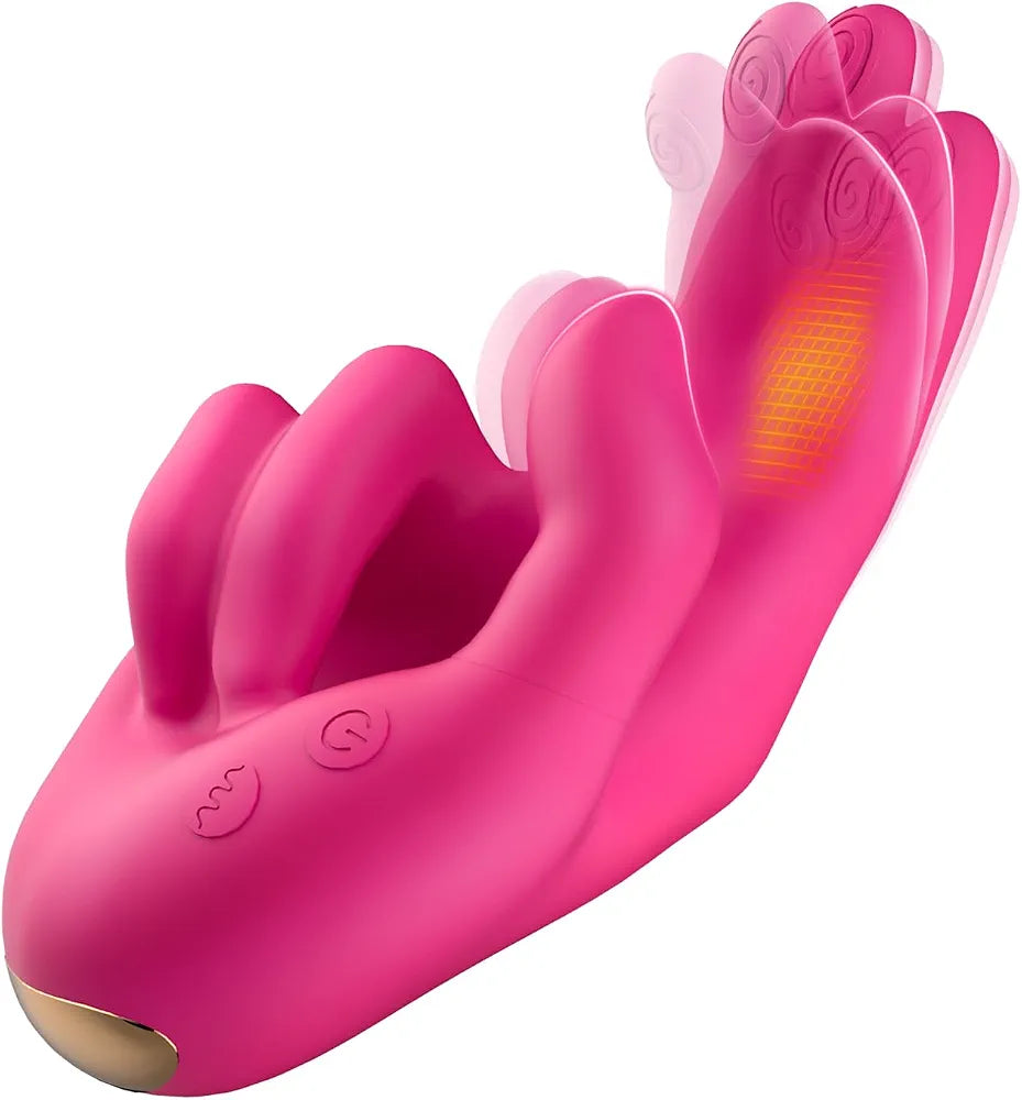 Heated Dual-Finger G-Spot & Clitoral Vibrator with 9 Stimulation Modes
