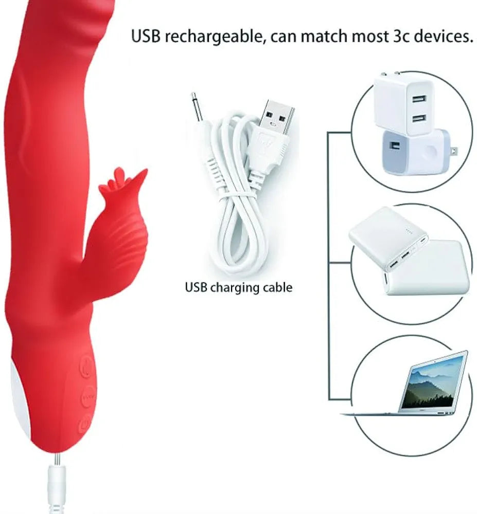 Rechargeable G-Spot & Clitoral Vibrator with Heating and 12 Vibration Modes