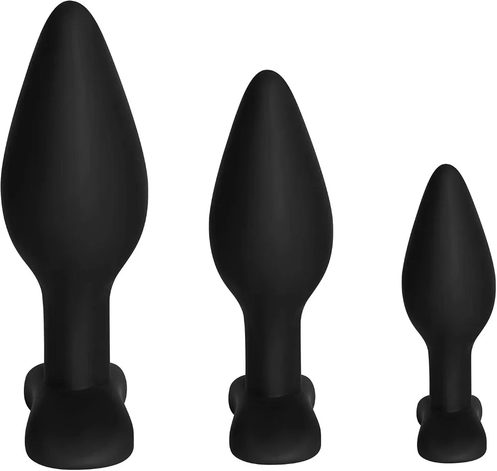 3-Piece Silicone Anal Training Plug Set for Beginners