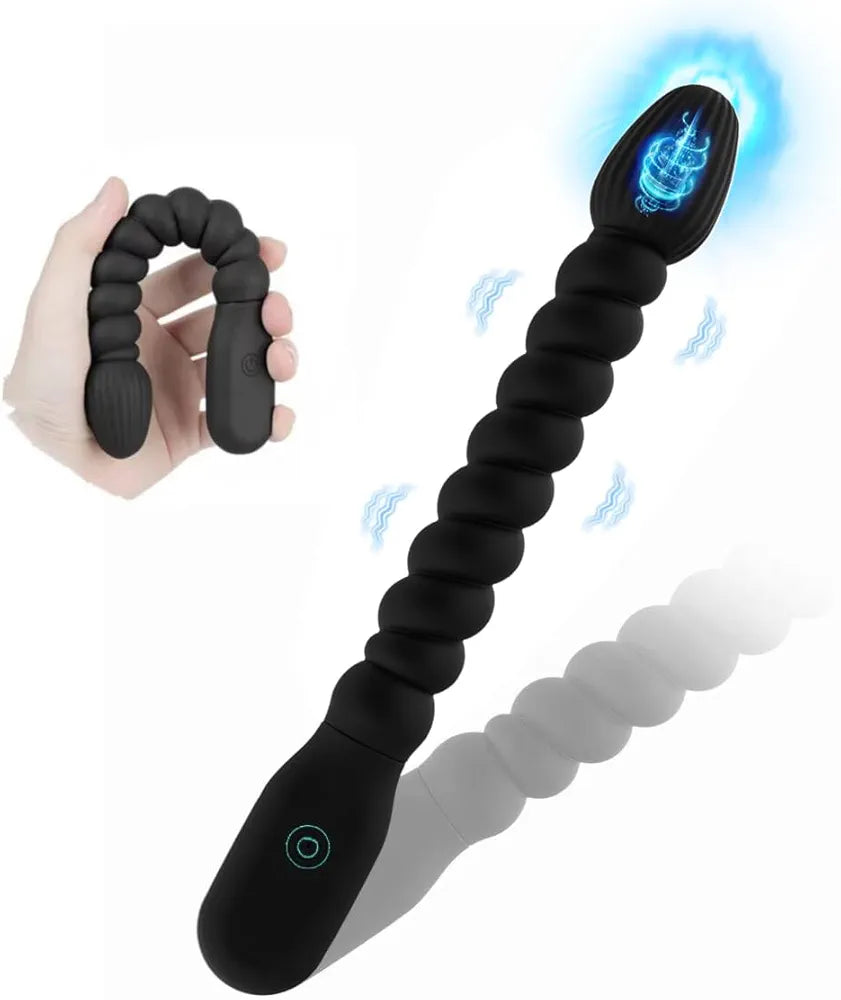 Silicone Vibrating Anal Beads and Plug Set for Beginners