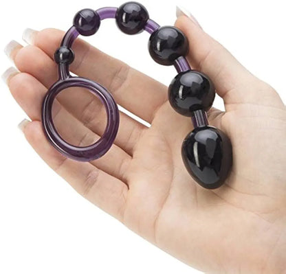 Lovehoney Beginner-Friendly Silicone Anal Beads with Ergonomic Finger Loop - 6.5 Inch