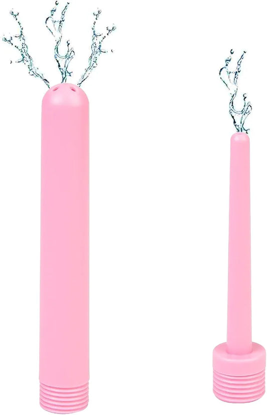 Portable Pink Shower Enema System with Water Control Valve and Nozzle Kit for Personal Hygiene