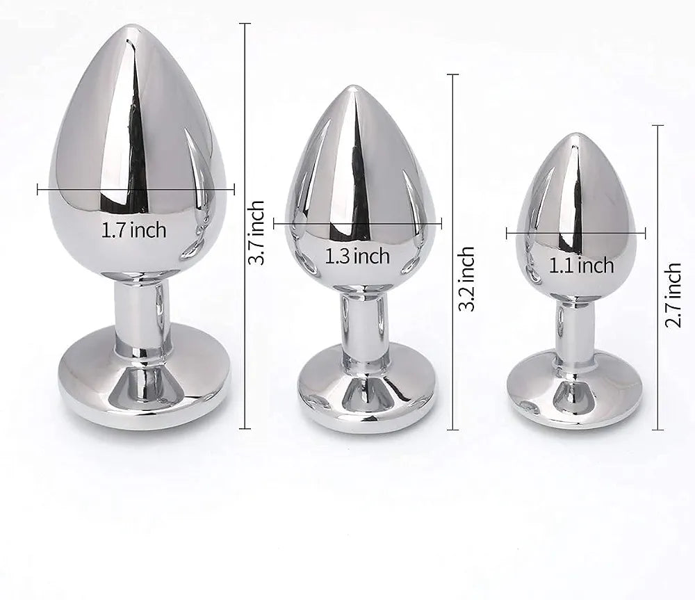 Akstore 3-Piece Luxury Jewelry-Inspired Anal Butt Plug Set