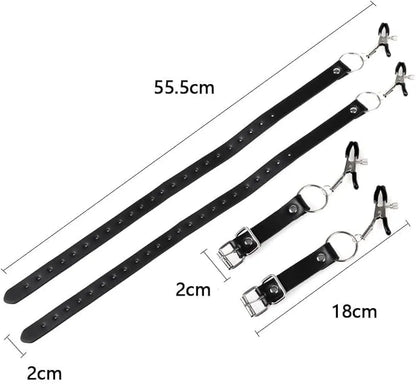 Adjustable Leather Bondage Restraint Kit for Beginners - Non-Piercing Sensory Play Set