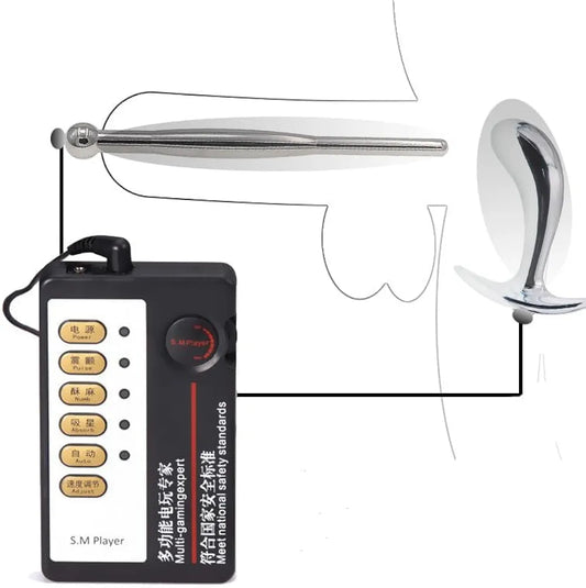 Dual-Use Stainless Steel Electroshock Urethral and Anal Plug Dilator Set for BDSM