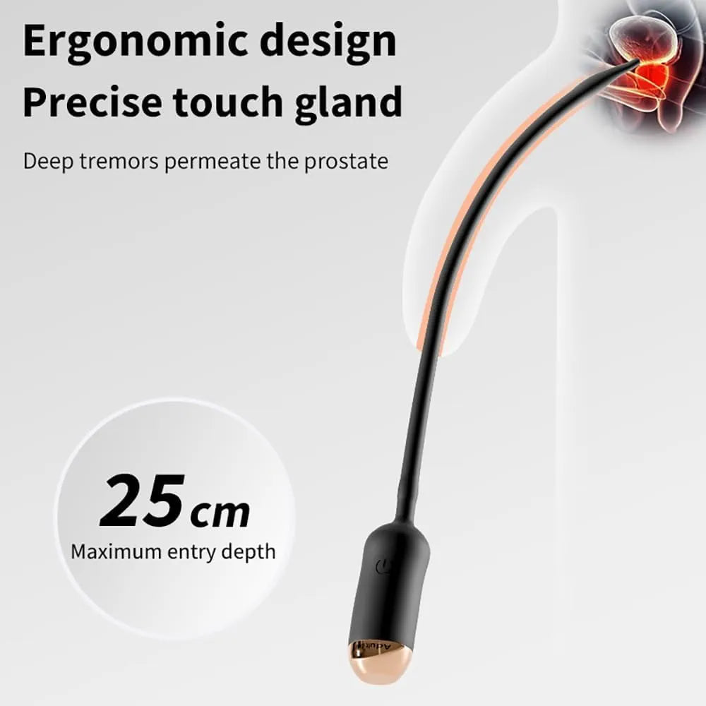 9.8" Electric Heated Vibrating Urethral Sound and Prostate Stimulator for Men