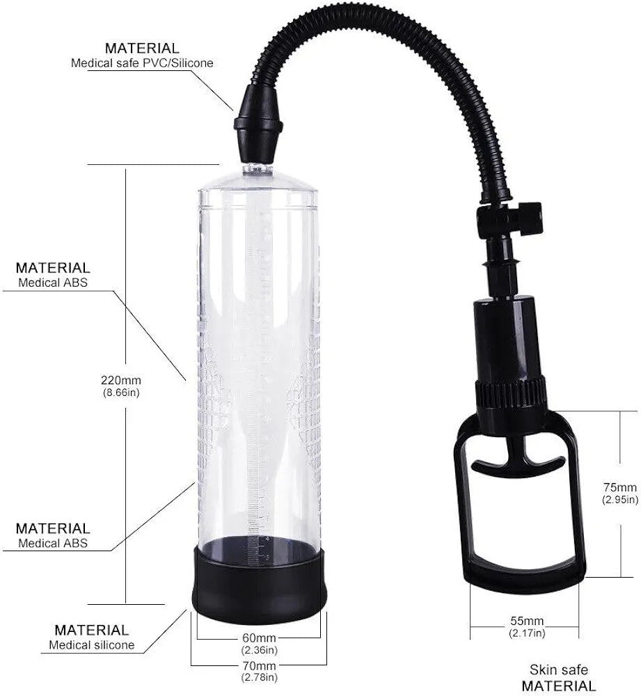 Manual Penis Vacuum Pump for Erection Enhancement and Training