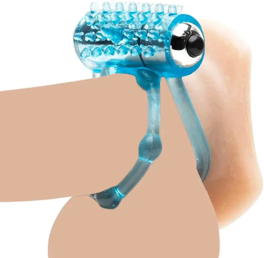 Dual-Ring Vibrating Penis Enhancer with Clitoral Stimulator for Couples