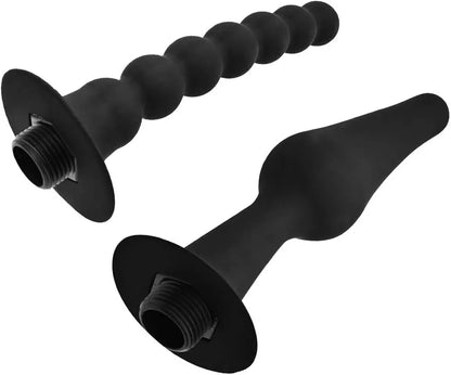 380ml Silicone Enema Bulb and Anal Douche System with 2 Replaceable Nozzles for Unisex Personal Hygiene