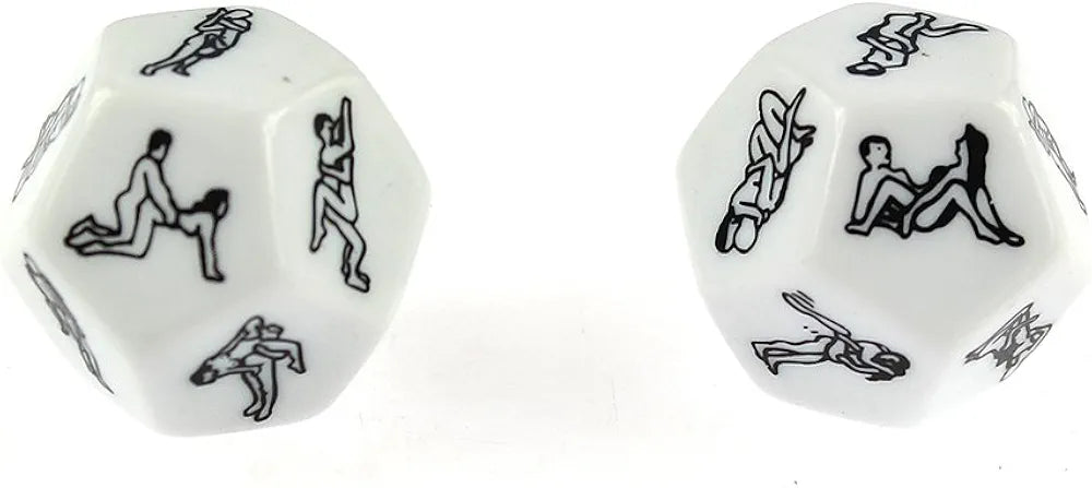 12-Sided Adult Couple Position Dice Set - Novelty Game for Bachelor Parties