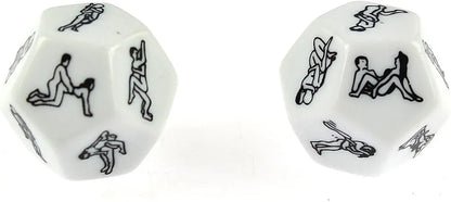 12-Sided Adult Couple Position Dice Set - Novelty Game for Bachelor Parties