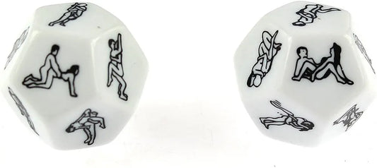 12-Sided Adult Couple Position Dice Set - Novelty Game for Bachelor Parties