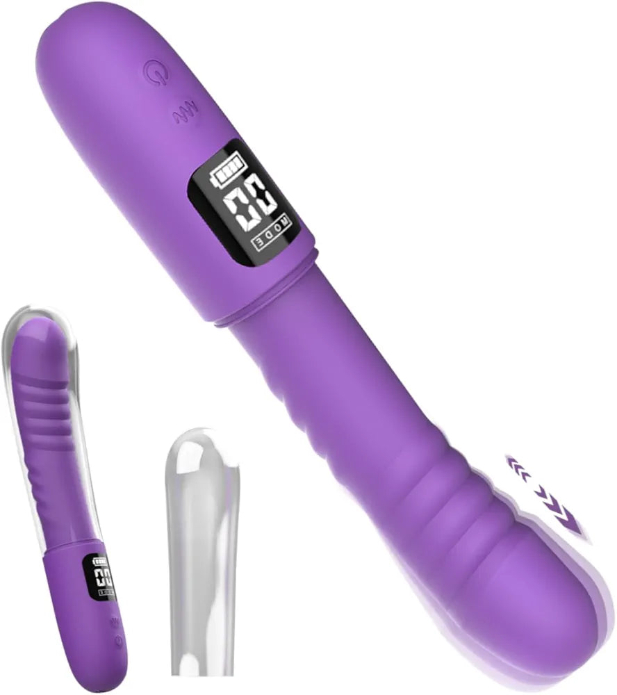 Realistic 3-Speed Thrusting & 9-Mode Vibrating G-Spot Stimulator with LED Display