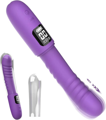 Realistic 3-Speed Thrusting & 9-Mode Vibrating G-Spot Stimulator with LED Display