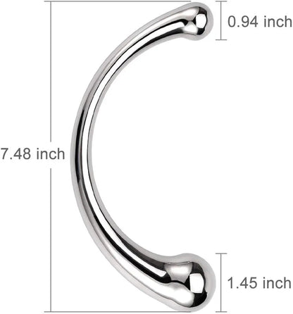 Premium Dual-Ended Curved Metal G-Spot and Wand Stimulator for Couples