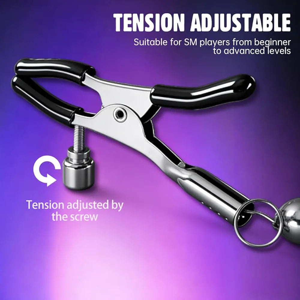 Adjustable Metal Nipple Clamps with Protective Silicone Sleeves for Sensory Stimulation