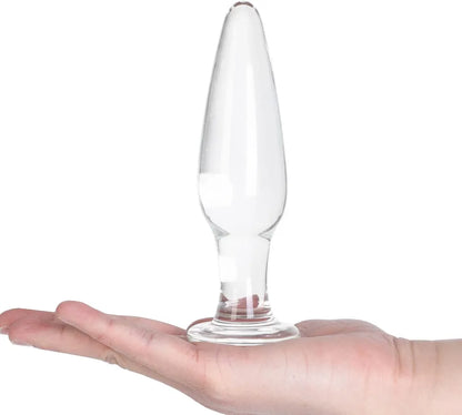 Premium 3-Piece Crystal Glass Anal Training Plug Set with Ergonomic Base