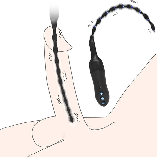 20-Mode Vibrating Urethral Sound and Dilator - USB Rechargeable Male Masturbator for Urethral Stimulation