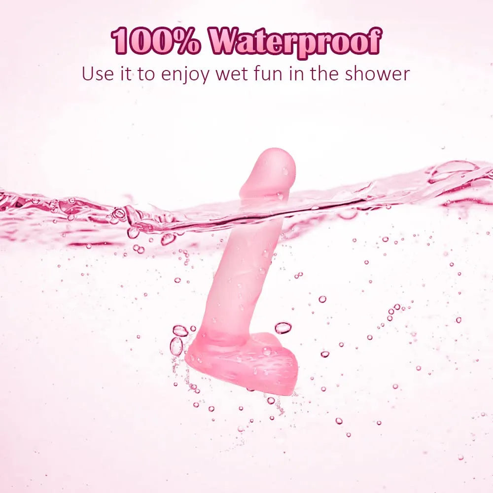 4-Inch Realistic Curved Anal Dildo with Balls - Soft Beginner-Friendly Sex Toy for Men and Women