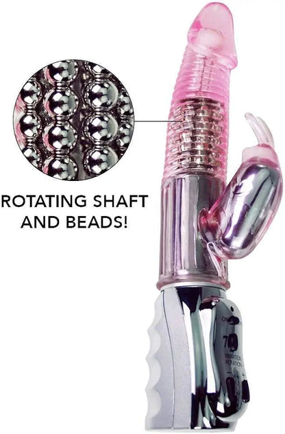 Premium Dual-Motor Rotating Rabbit Vibrator with Bead Stimulation and G-Spot Massager