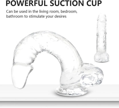 Realistic Clear Suction Cup Dildo Set - 3 Sizes for Anal and Vaginal Pleasure
