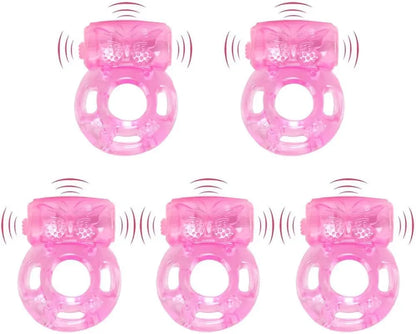 5-Pack Disposable Vibrating Clitoral and G-Spot Stimulator Rings for Enhanced Intimacy