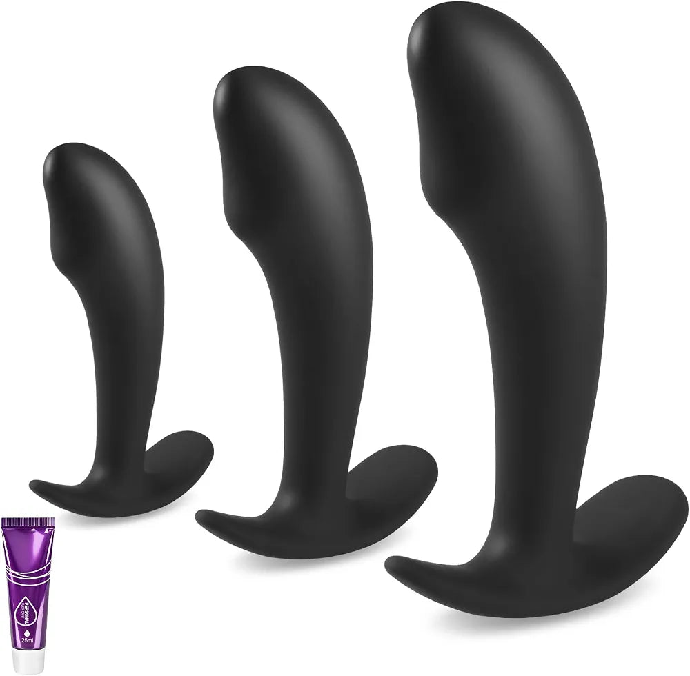Silicone Anal Plug Set for Beginners - Comfortable Prostate Stimulator for Men and Women