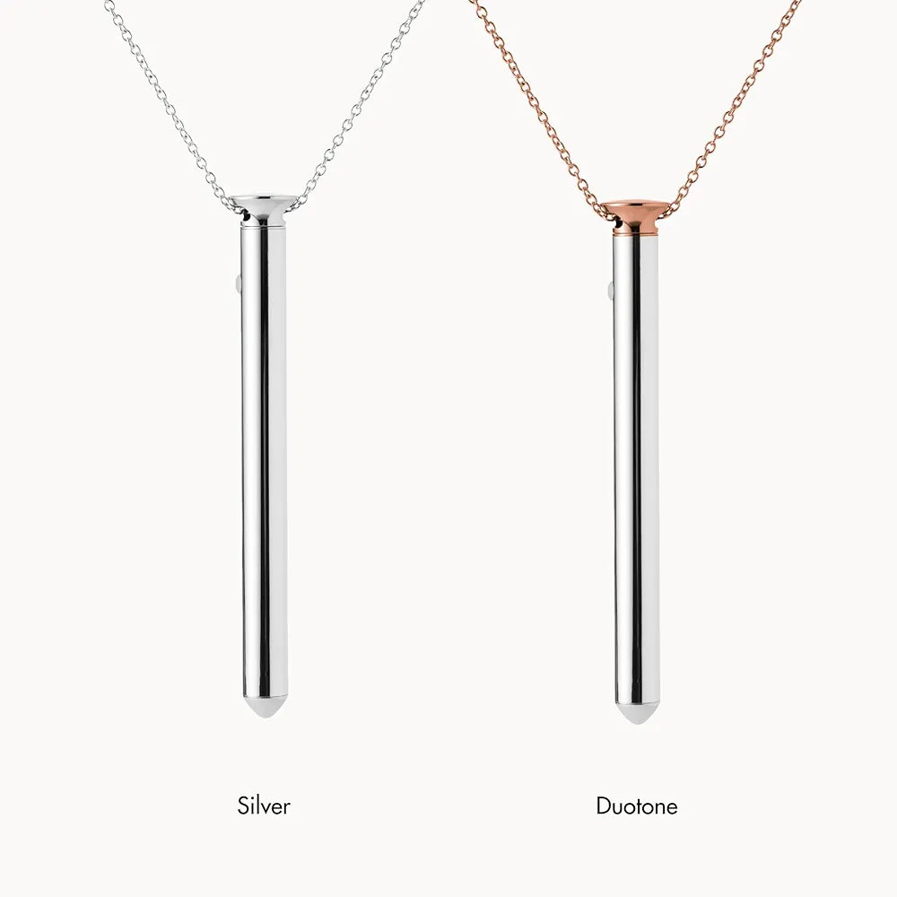 Crave Vesper Original Discreet Vibrating Necklace - Luxury Wearable Adult Toy, Silver