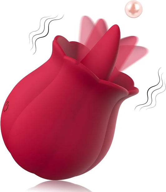Rose-Shaped Clitoral Suction Vibrator with 10 Vibration Modes for Targeted Stimulation